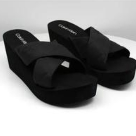 Calvin Klein Shoes - Calvin Klein Rhena Platform Slide Sandal Black  -7